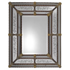 "Cà di Dio" Murano Glass Mirror in Venetian Style by Fratelli Tosi