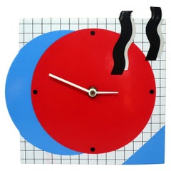 1980s Postmodern Geometric Wall Clock