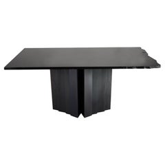 Materico, Absolute Black Granite Dining Table by Dfdesignlab Handmade in Italy