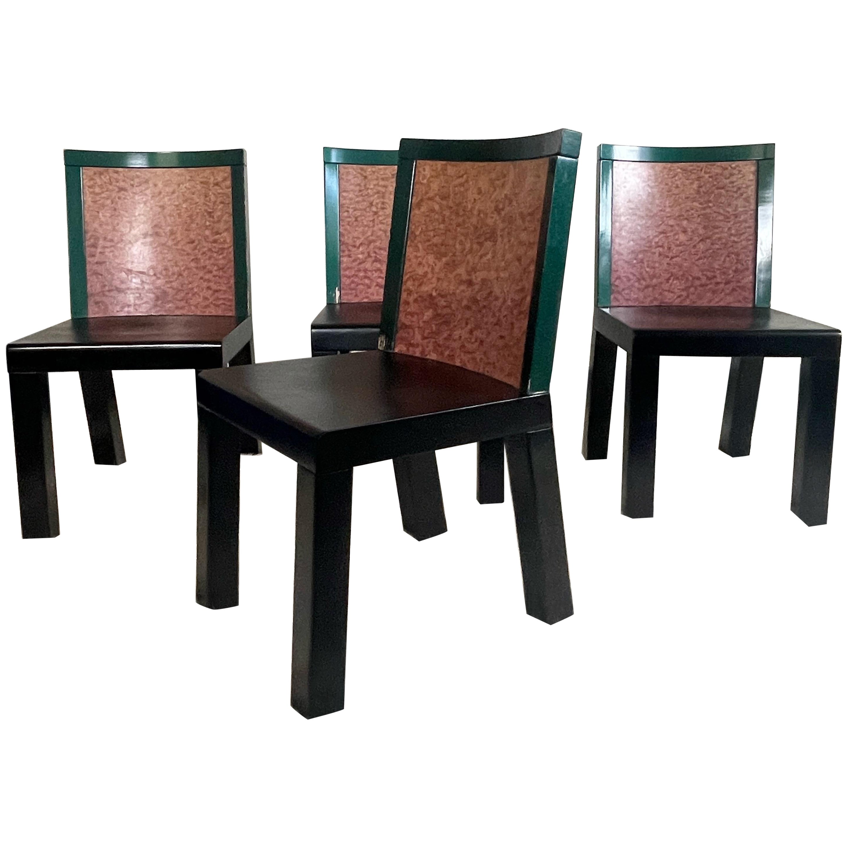 Set of Four “Donau” Dining Chairs by Ettore Sottsass and Marco Zanini. 