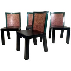 Vintage Set of Four “Donau” Dining Chairs by Ettore Sottsass and Marco Zanini. 