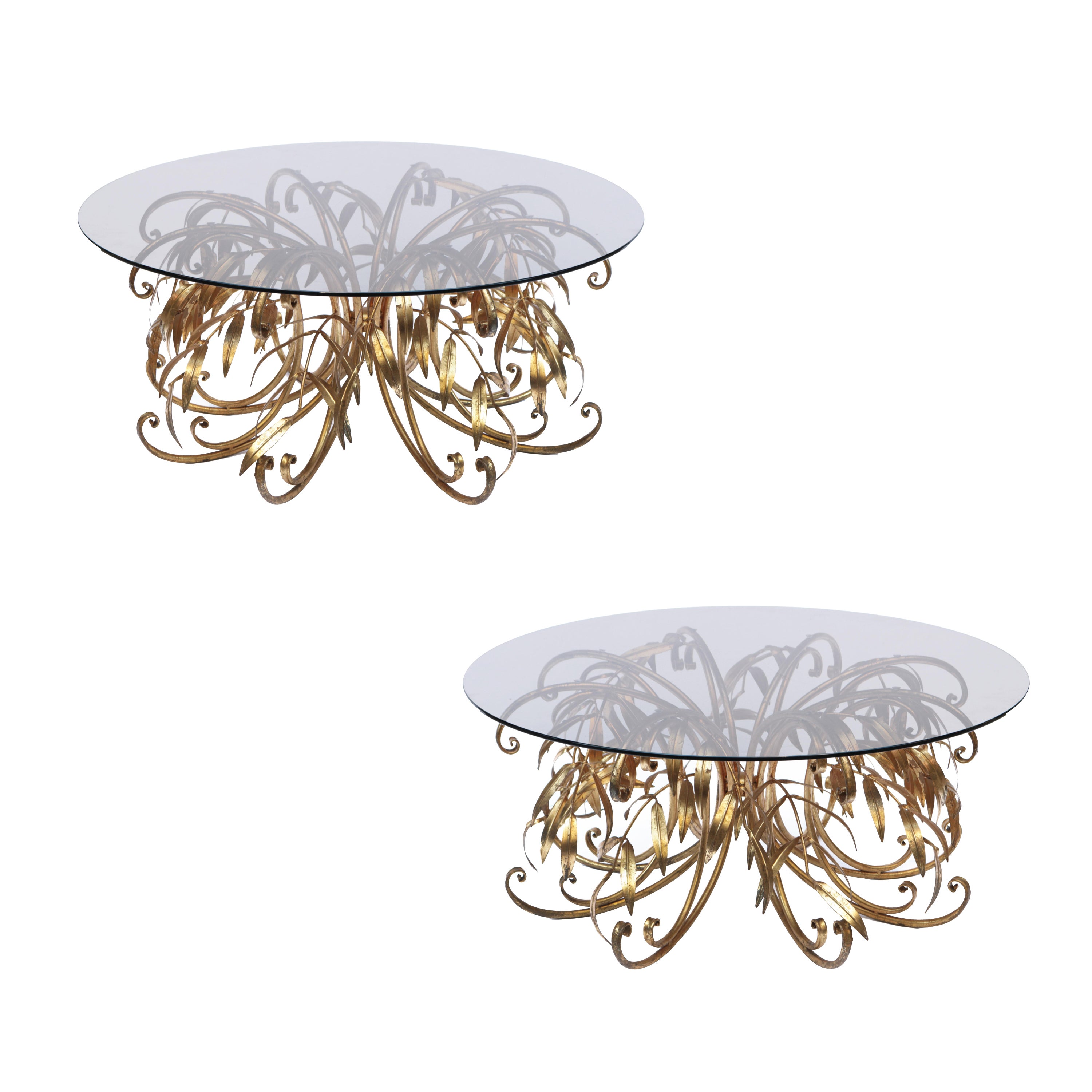 Pair of Modernist Sculptural Foliage Tables