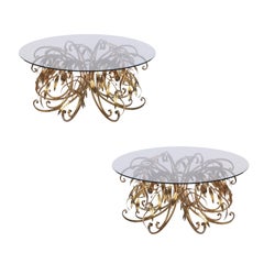 Pair of Modernist Sculptural Foliage Tables