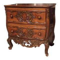 Antique Unusual 18th Century Louis XV Period Walnut Wood Commode from Arles, France