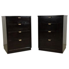 Pair Tall Mid-Century Modern Nightstands by Drexel