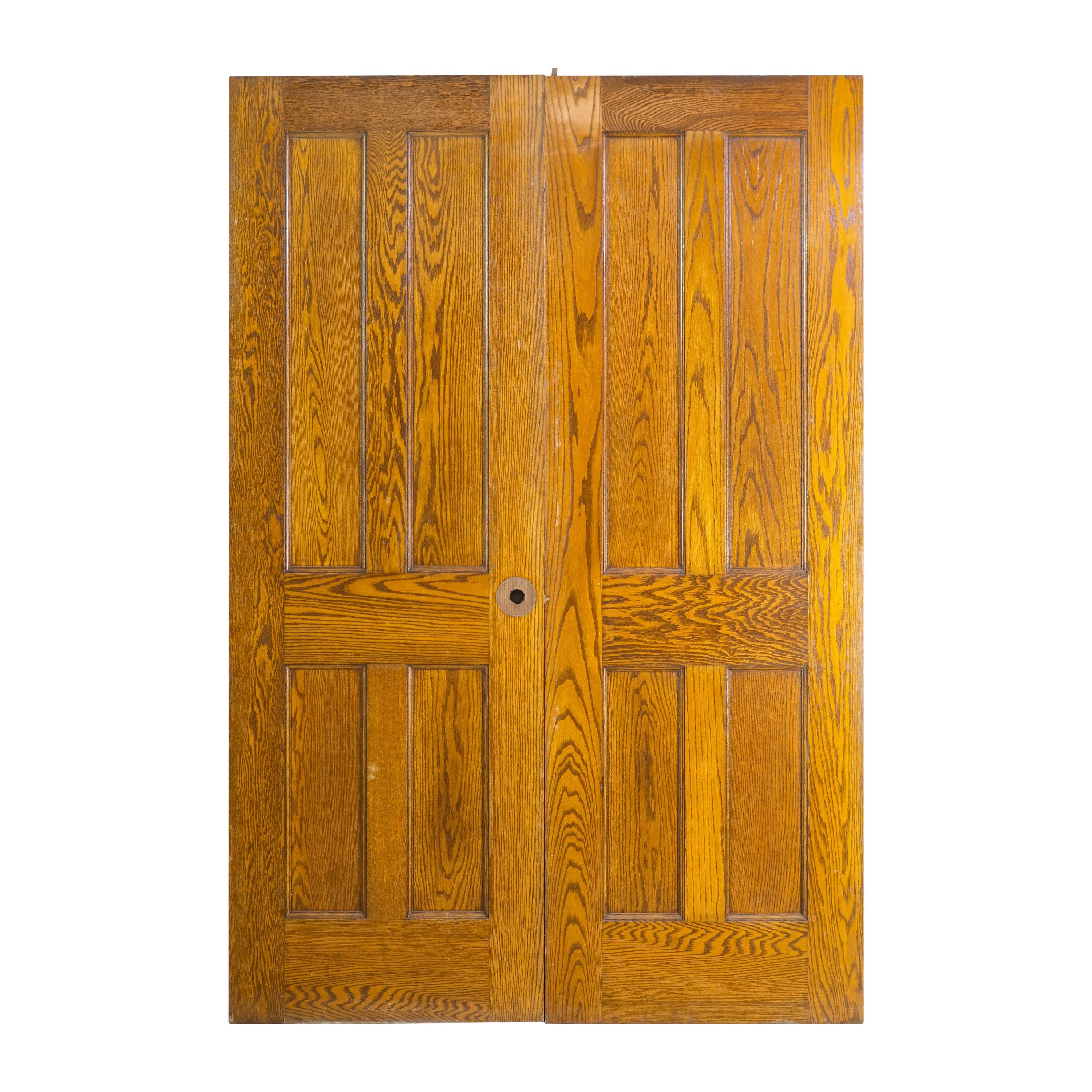 Paar amerikanische Türen aus Kastanienholz mit vier Paneelen auf jeder Seite