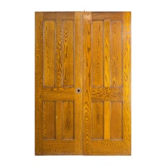 Pair American Chestnut Doors Featuring Four Panels Each Side