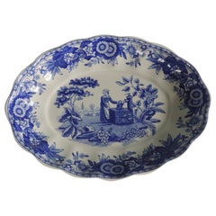 Vintage Blue and White Oval Soap Dish