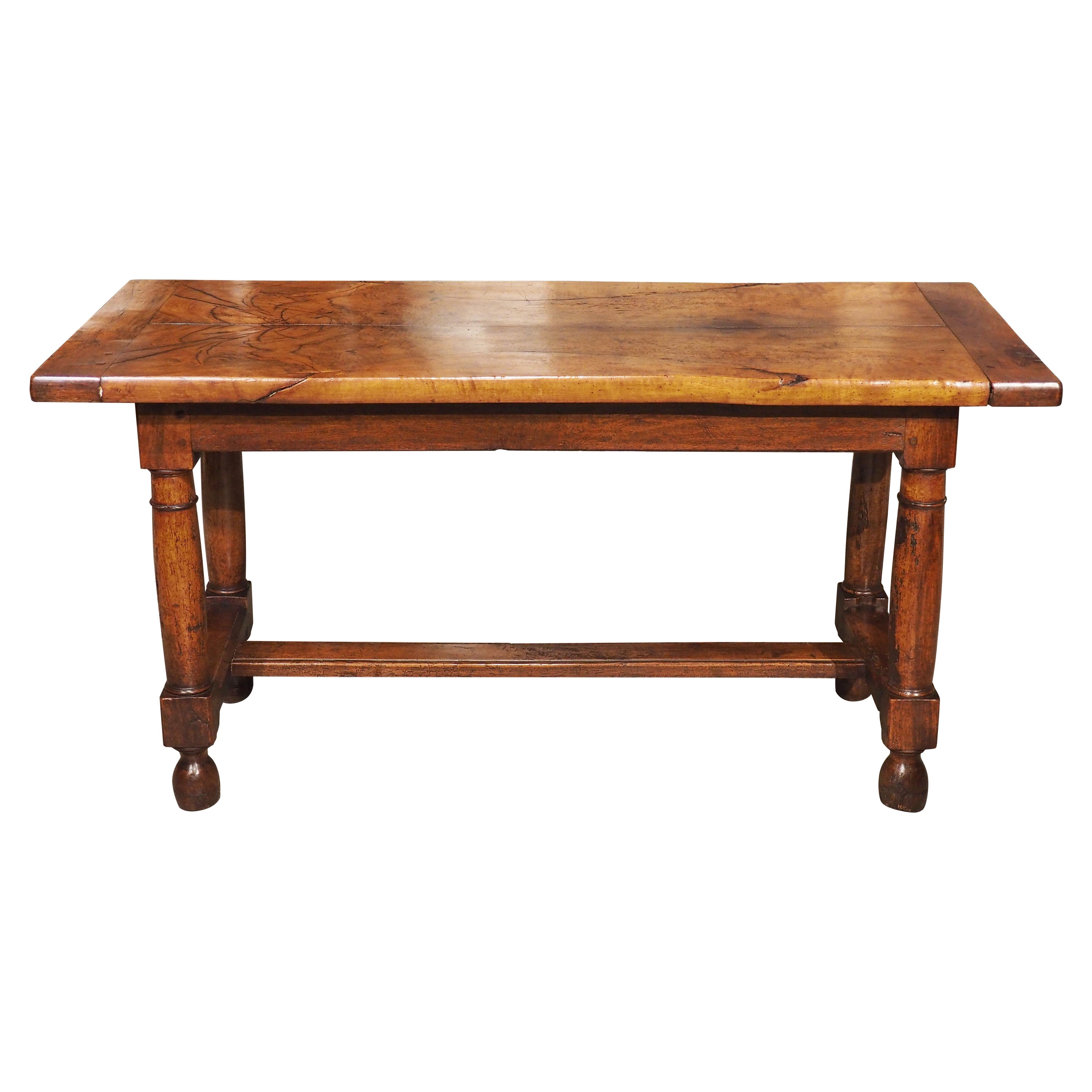 19th Century Single Burl Walnut Plank Table from Normandy, France For Sale