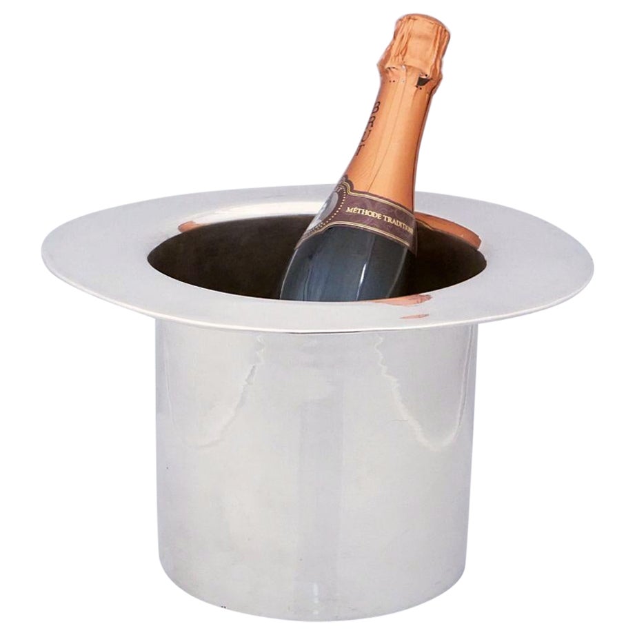 Seau à champagne ou rafraîchisseur à chapeau en argent Art déco anglais par Mappin and Webb en vente