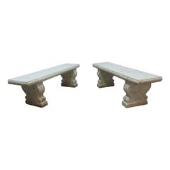 Retro Matching Set of Greek Garden Benches