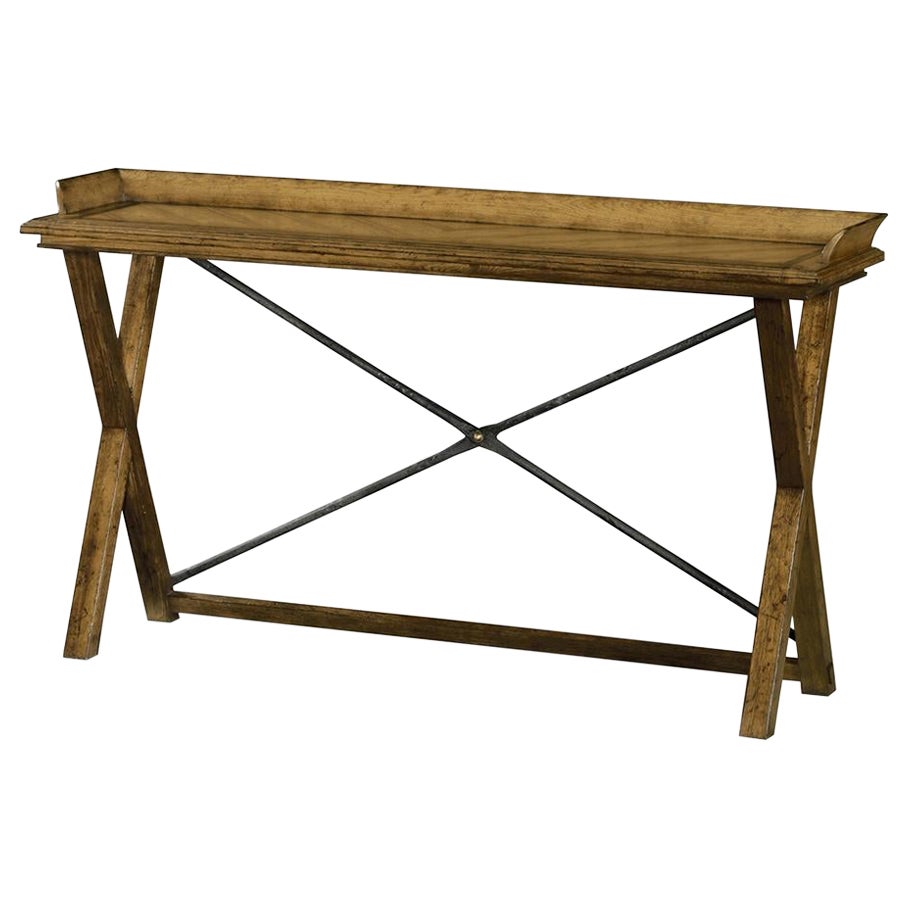 Country Chestnut Console Table For Sale