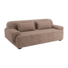 Canapé Popus Editions Lena 2,5 Seater en tissu de lin d'Anvers taupe moutarde