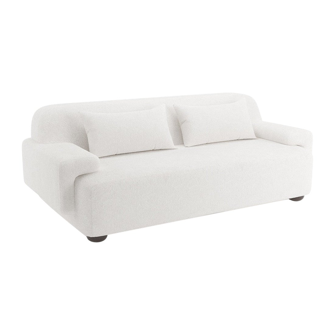 Popus Editions Lena 2.5 Seater Sofa in White Venice Chenille Velvet Upholstery For Sale