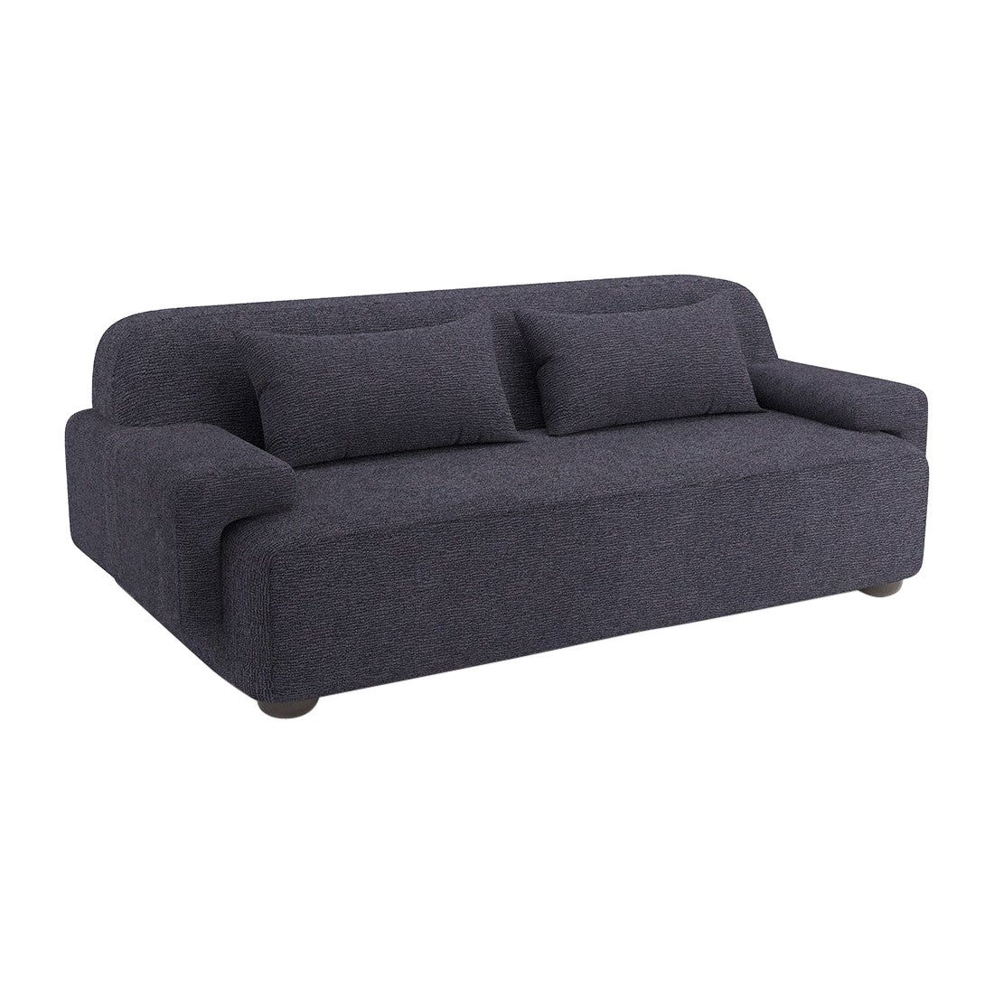 Popus Editions Lena 2.5 Seater Sofa in Anthracite Megeve Fabric with Knit Effect