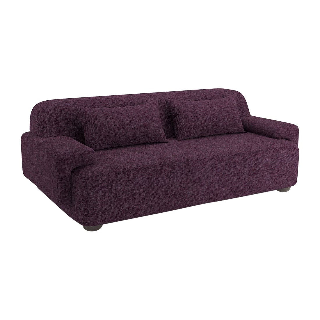 Popus Editions Lena 2.5 Seater Sofa in Eggplant Megeve Fabric with Knit Effect For Sale