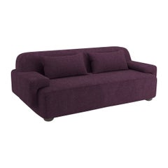 Popus Editions Lena 2.5 Seater Sofa in Eggplant Megeve Fabric with Knit Effect