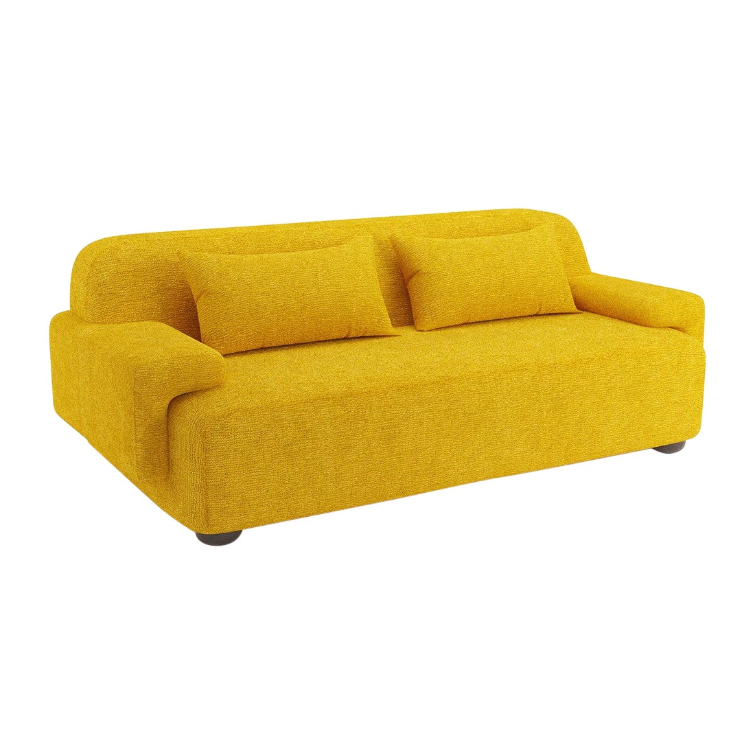 Popus Editions Lena 2.5 Seater Sofa in Corn Megeve Fabric with Knit Effect For Sale