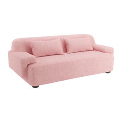 Popus Editions Divano Lena 2,5 posti in tessuto Megeve rosa con effetto maglia