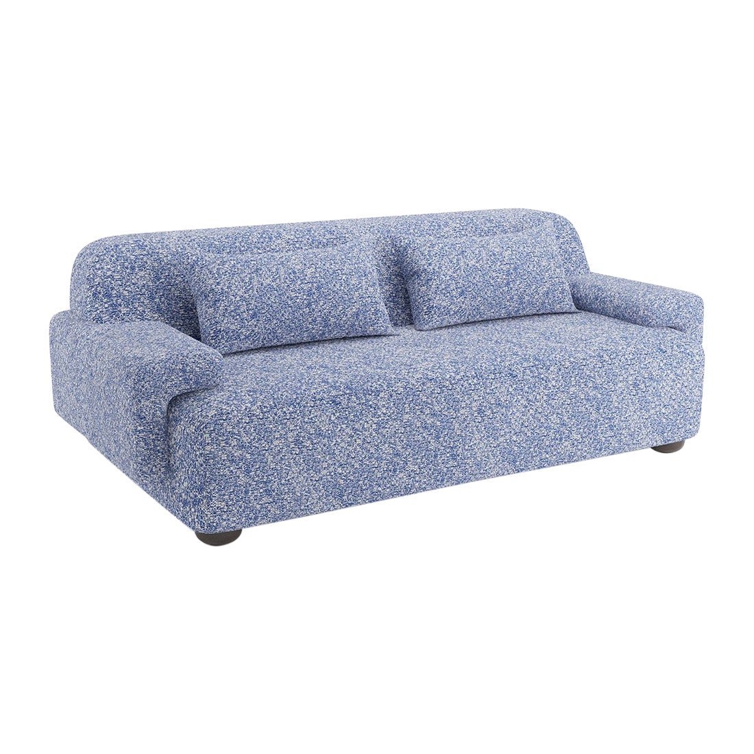 Popus Editions Lena 2.5 Seater Sofa in Ocean Zanzi Linen with Wool Blend Fabric For Sale