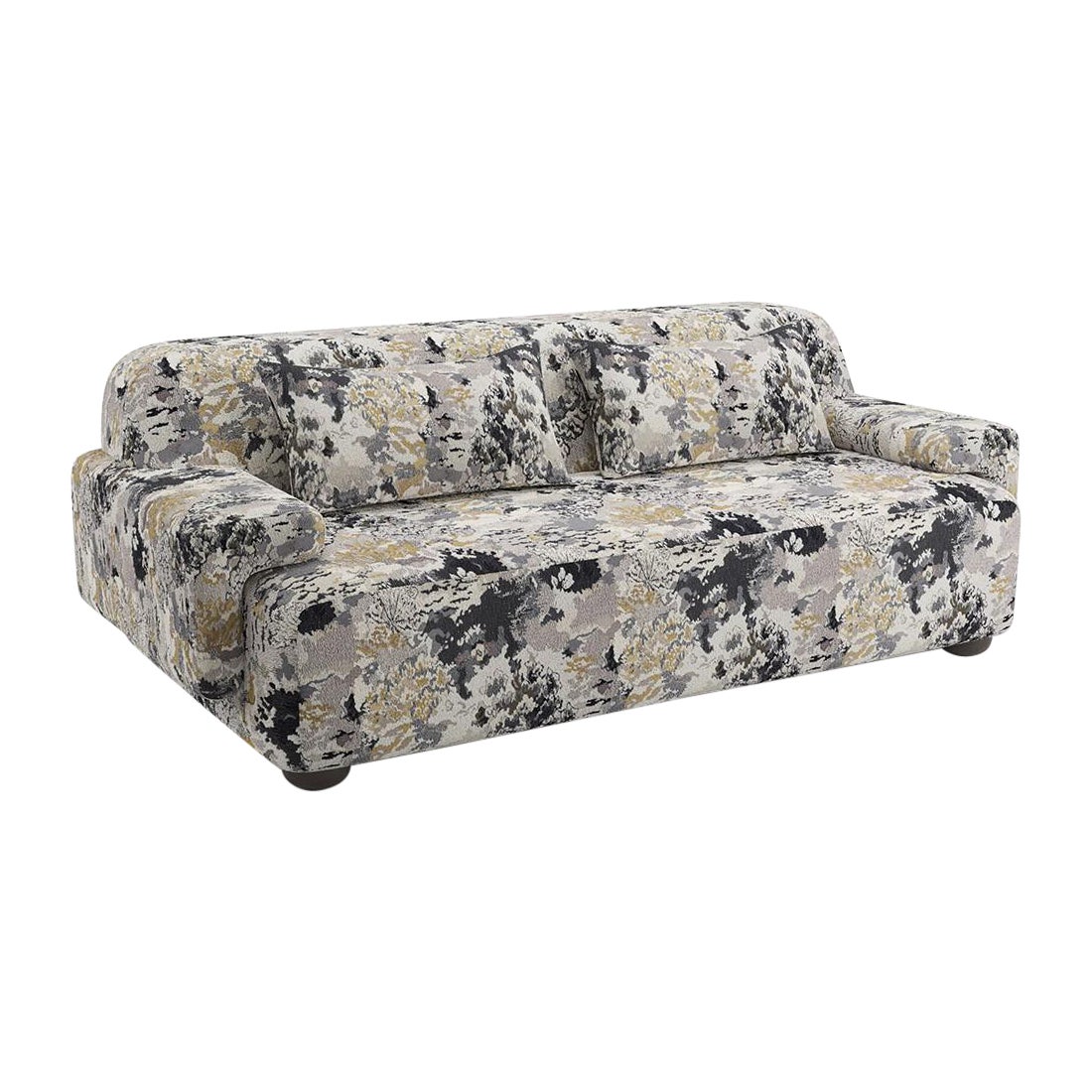Popus Editions Lena 2.5 Seater Sofa in Charcoal Marrakech Jacquard Upholstery For Sale