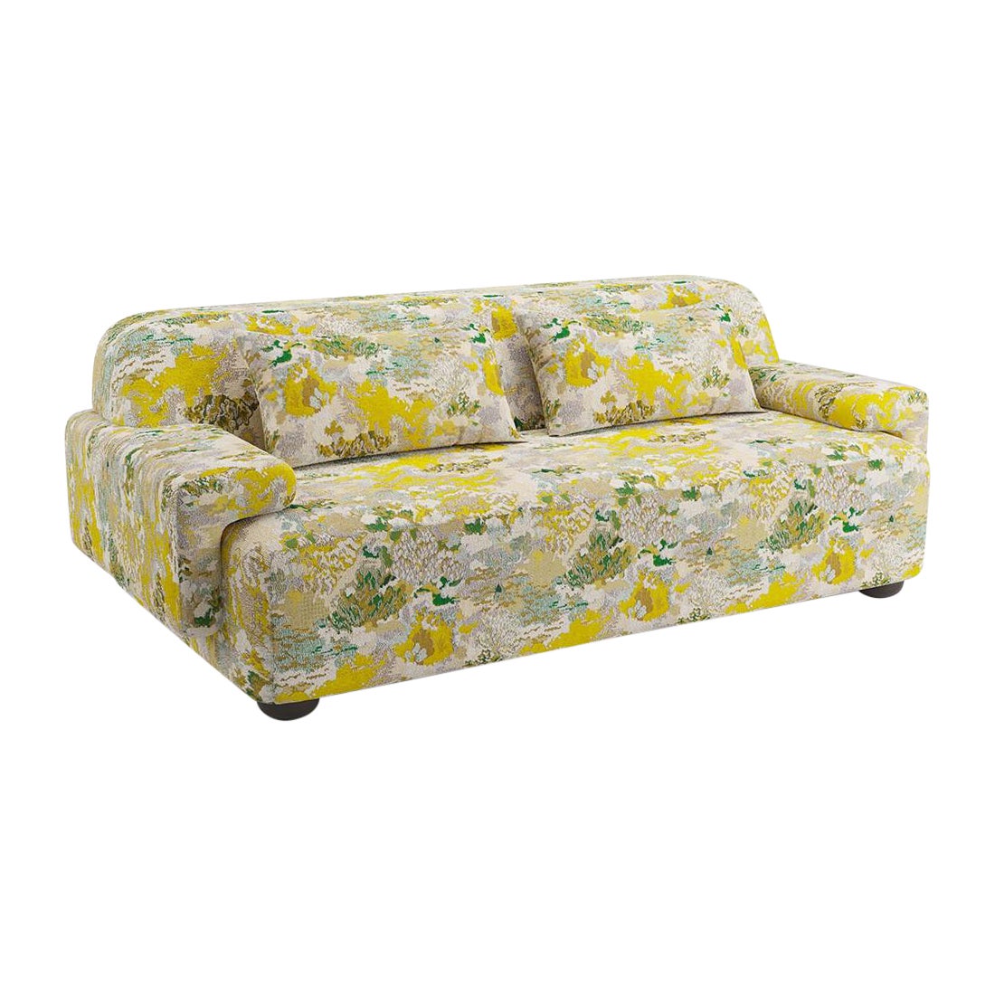 Sofa Popus Editions Lena 2,5 Seater en tissu d'ameublement jacquard citrine marrakech en vente