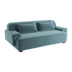 Canapé Popus Editions Lena 3 Seater en tissu de velours bleu Verone