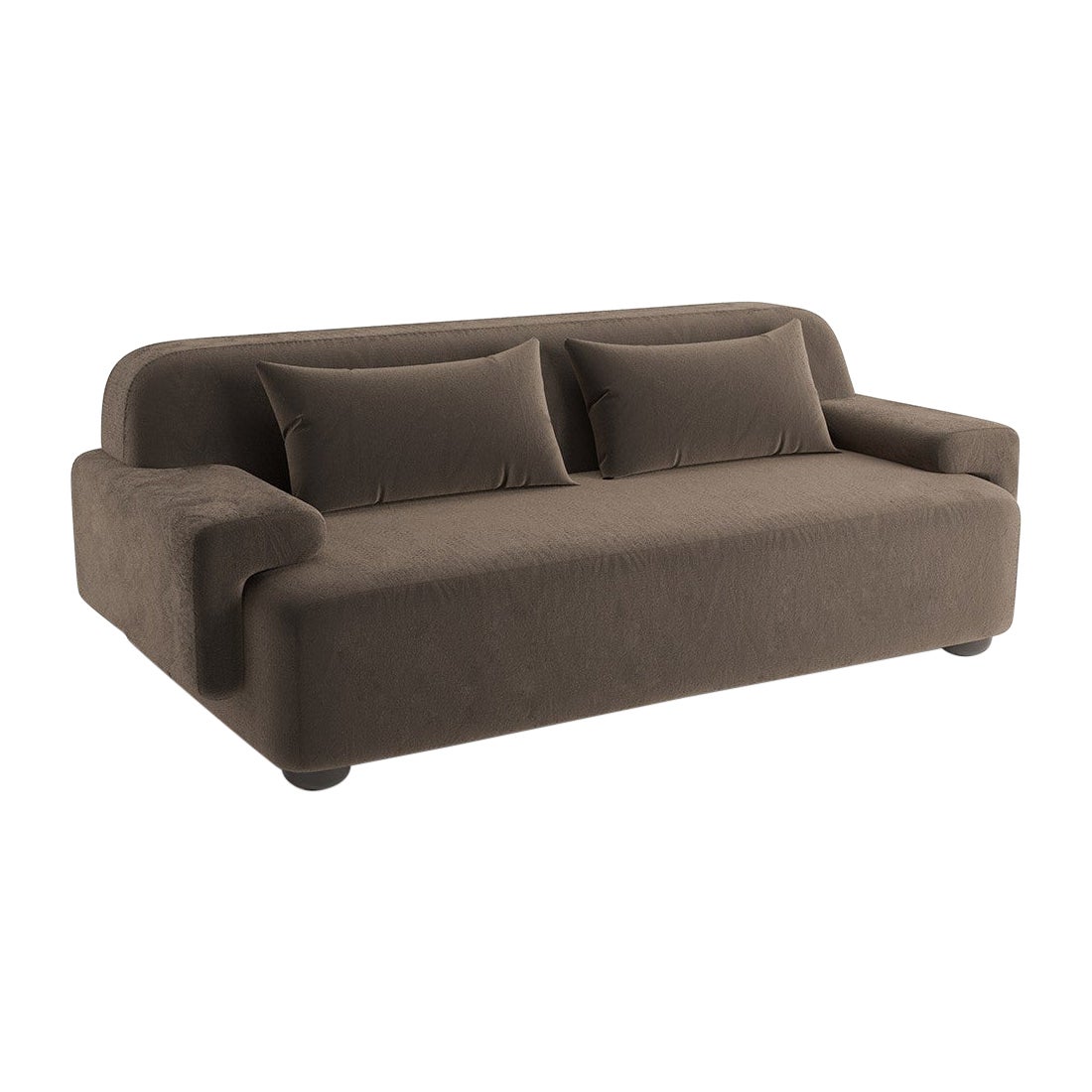 Popus Editions Lena 3 Seater Sofa in Brown Verone Velvet Upholstery For Sale