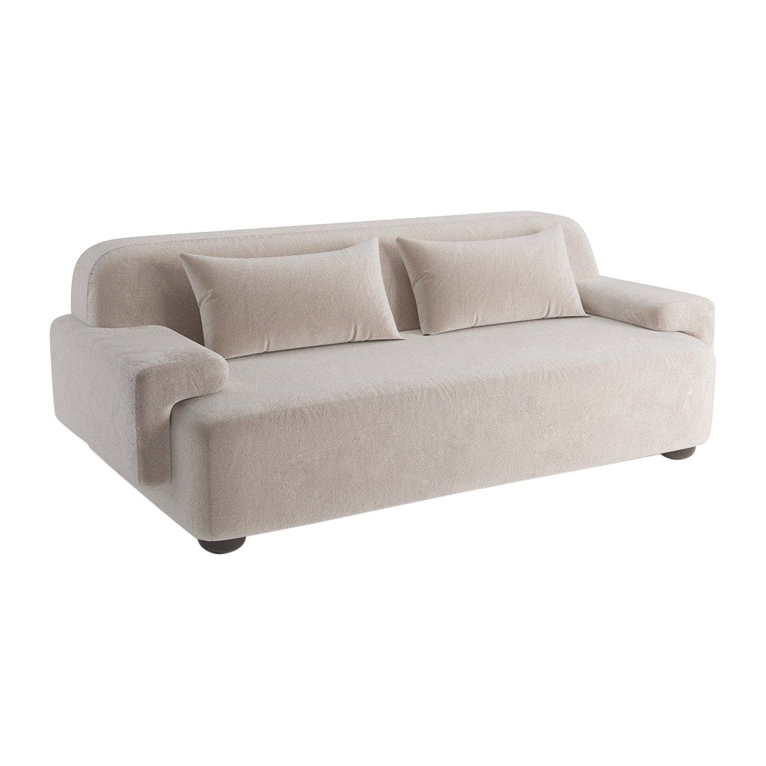 Popus Editions Lena 3-Seater Sofa in Beige Verone Velvet Upholstery
