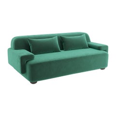 Popus Editions Lena 3 Seater Sofa in Green '772256' Como Velvet Upholstery