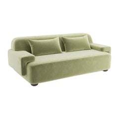 Canapé Popus Editions Lena 3 Seater en tissu de velours de Côme vert almond