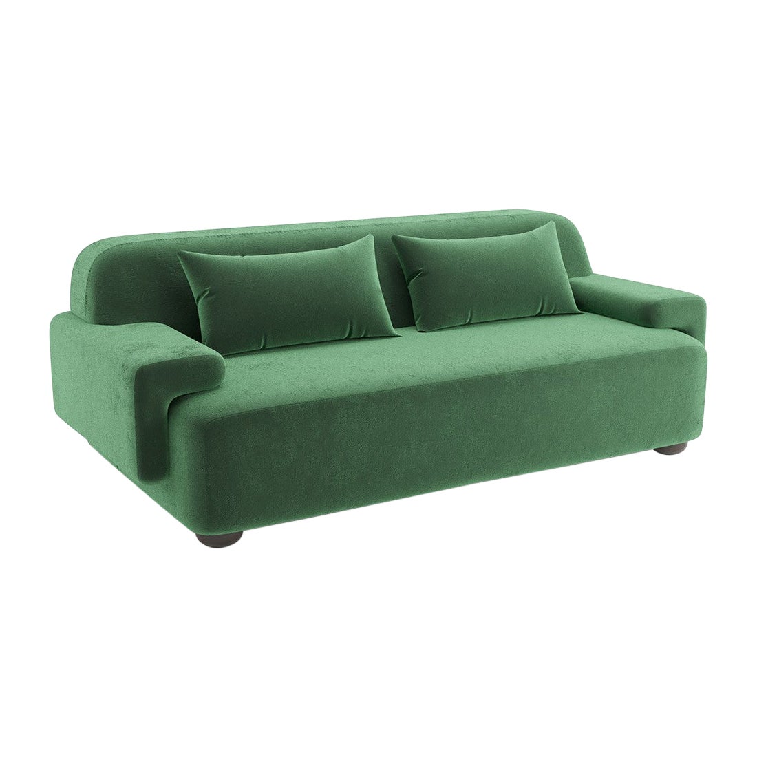 Popus Editions Lena 3 Seater Sofa in Green '771727' Como Velvet Upholstery For Sale