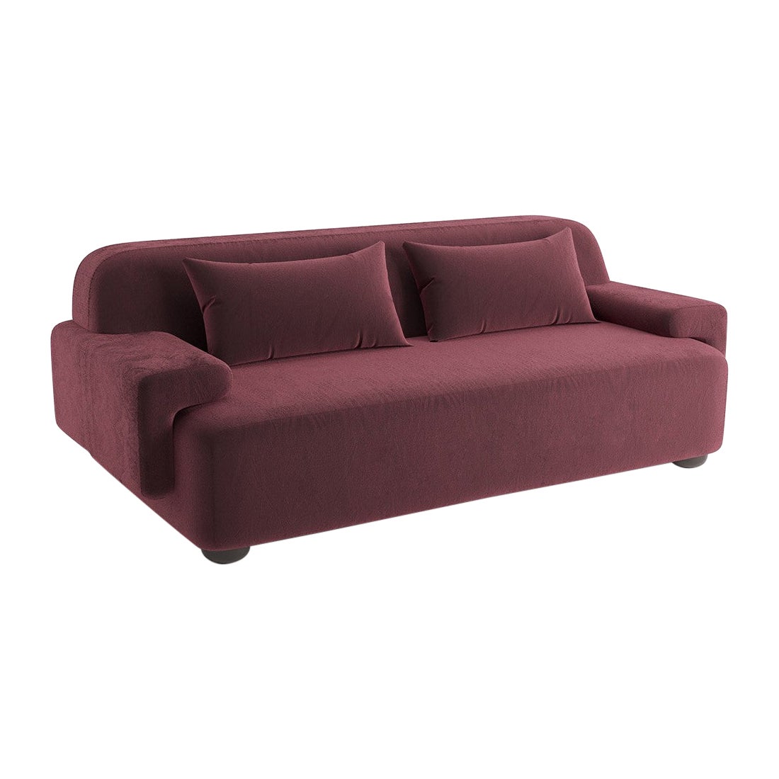 Popus Editions Lena 3-Seater Sofa in Red Como Velvet Upholstery