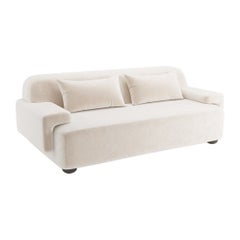 Popus Editions Lena 3 Seater Sofa in Egg Shell Off-White Como Velvet Fabric