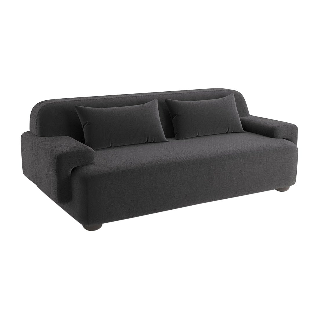 Popus Editions Lena 3 Seater Sofa in Gray2 Como Velvet Upholstery