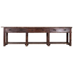 Monumental 19thC Scottish Pine Tweed Mill Drapers Table