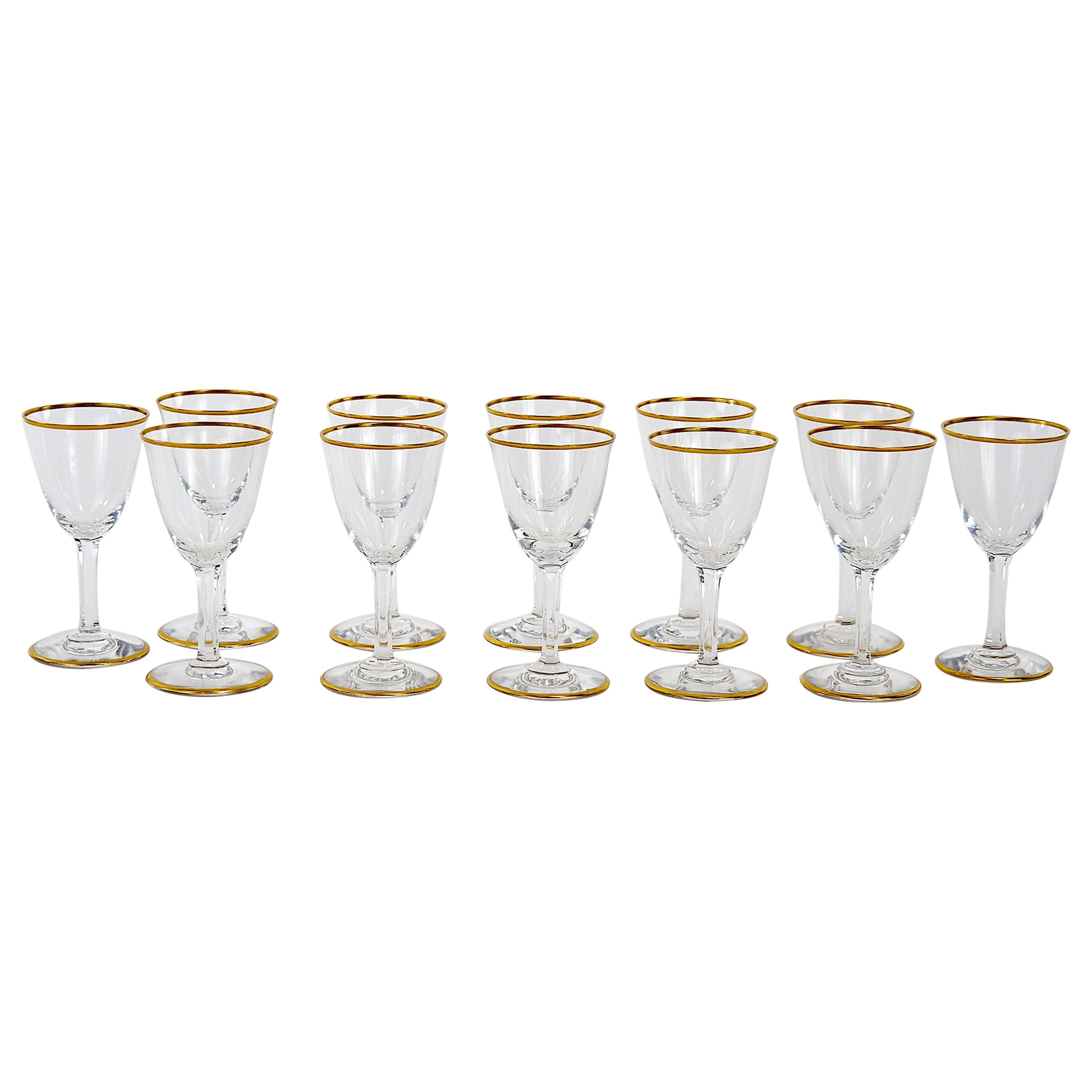 Baccarat Crystal Liquor / Sherry Glassware Service / 12 People For Sale