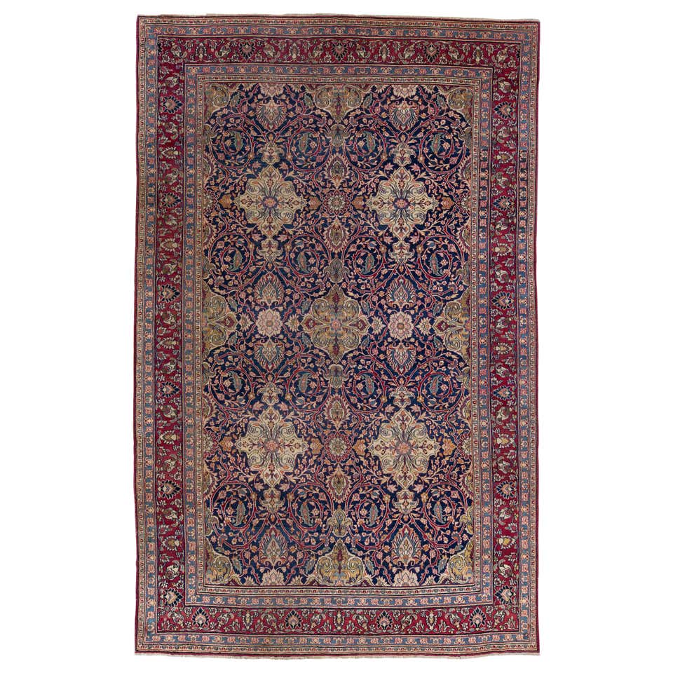 Antique Persian Kerman Rug with Red Field and Floral Patterns For Sale ...