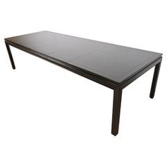 John Widdicomb Mid-Century Modern Black Lacquered Dining Table, Newly Refinished