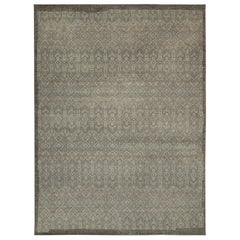 Tapis Distressed Tribal de Rug & Kilim à motifs géométriques gris et bleus
