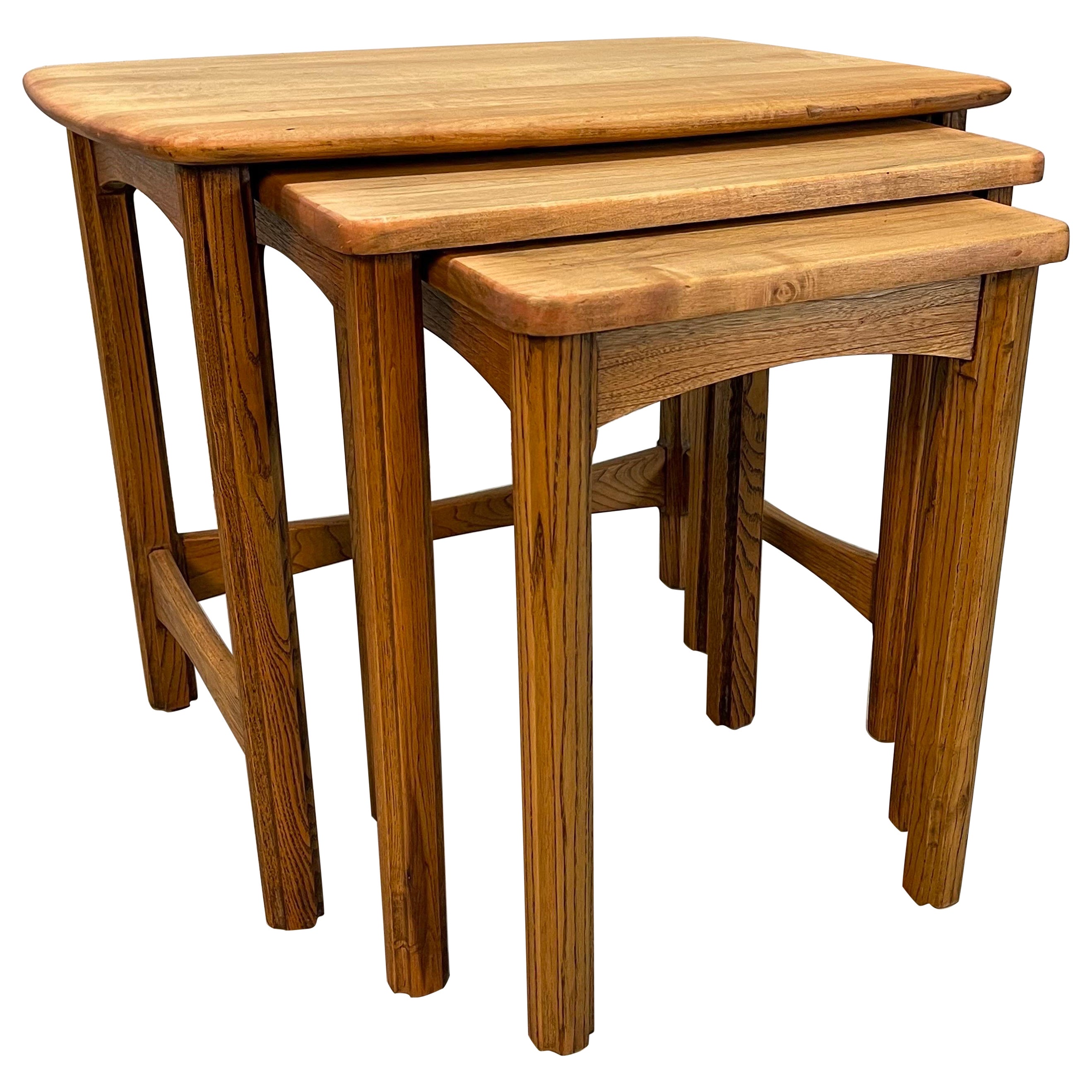 1960s Maple Wood Nesting Tables For Sale