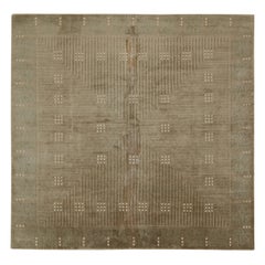 Alfombra Art Decó estilo austriaco de Rug & Kilim en marrón con dibujo geométrico beige