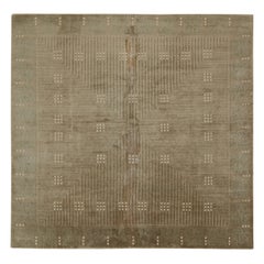 Tapis Art Déco de style autrichien de Rug & Kilim en brun avec motif géométrique beige