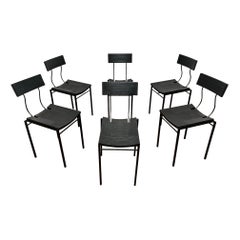 Set of Six Post-Modern Dining Chairs by Peregalli for Zeus, Italy, Ca. 1980s