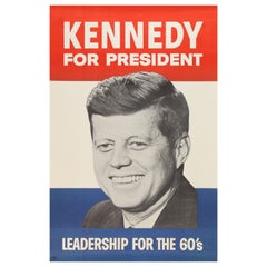 John F. Kennedy Original Vintage Presidential Campaign Poster, 1960