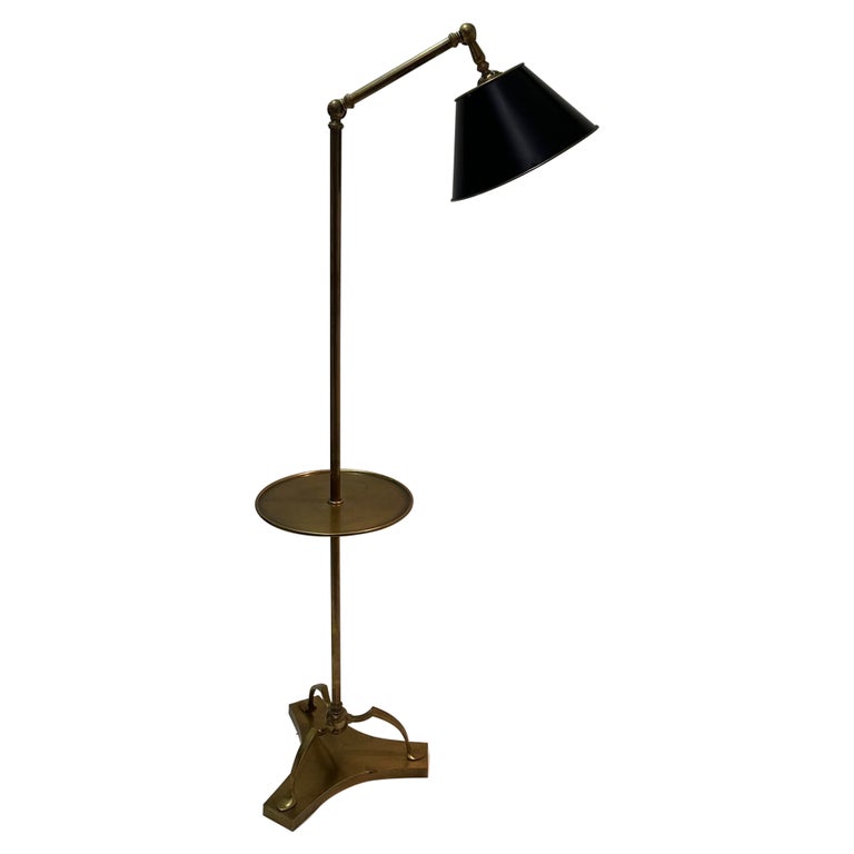 Stunning Chapman Brass Floor Lamp with Adjustable Shade For Sale at 1stDibs