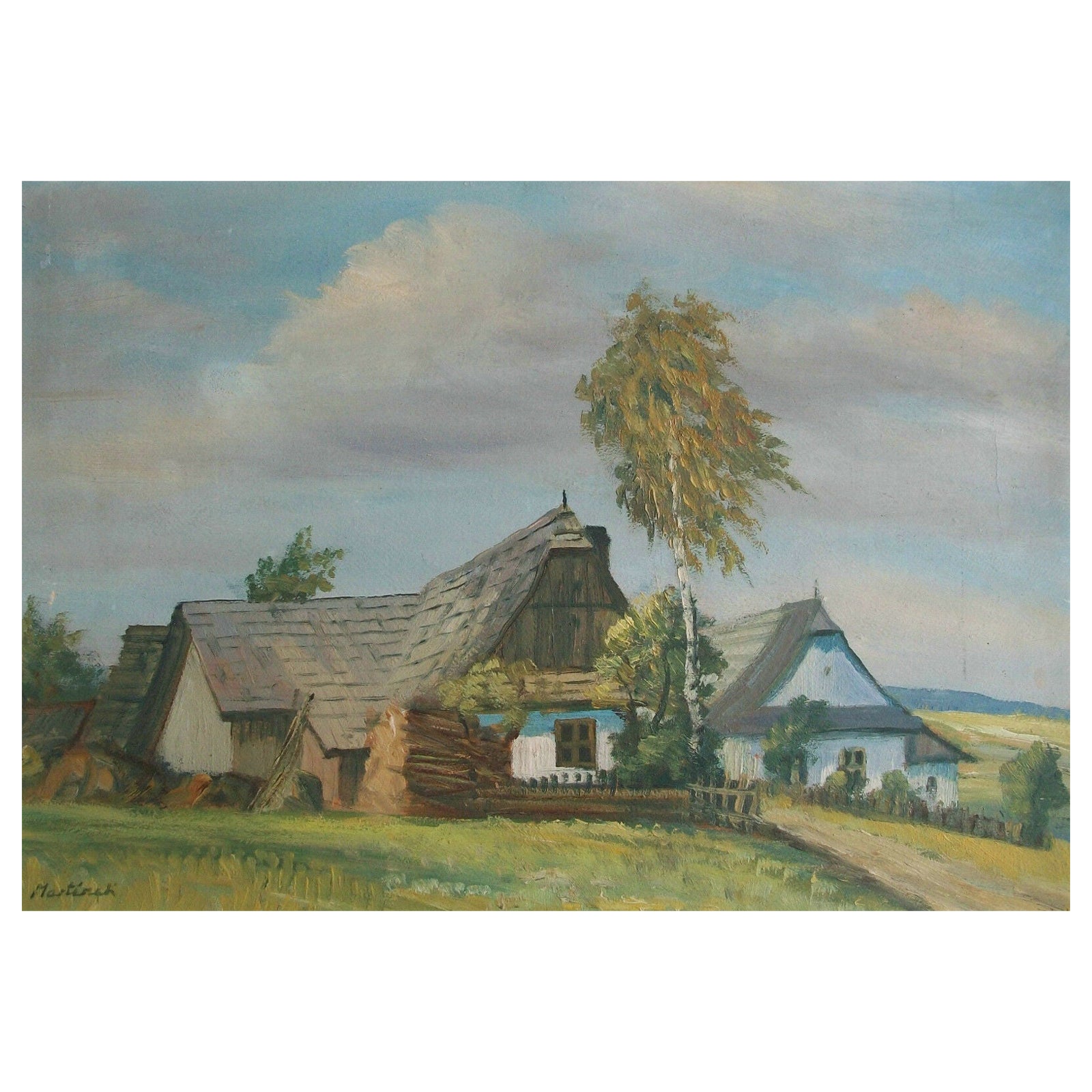 FRANZ MARTINEK - Oil Painting on Panel - Signed - Austria - Early 20th Century For Sale