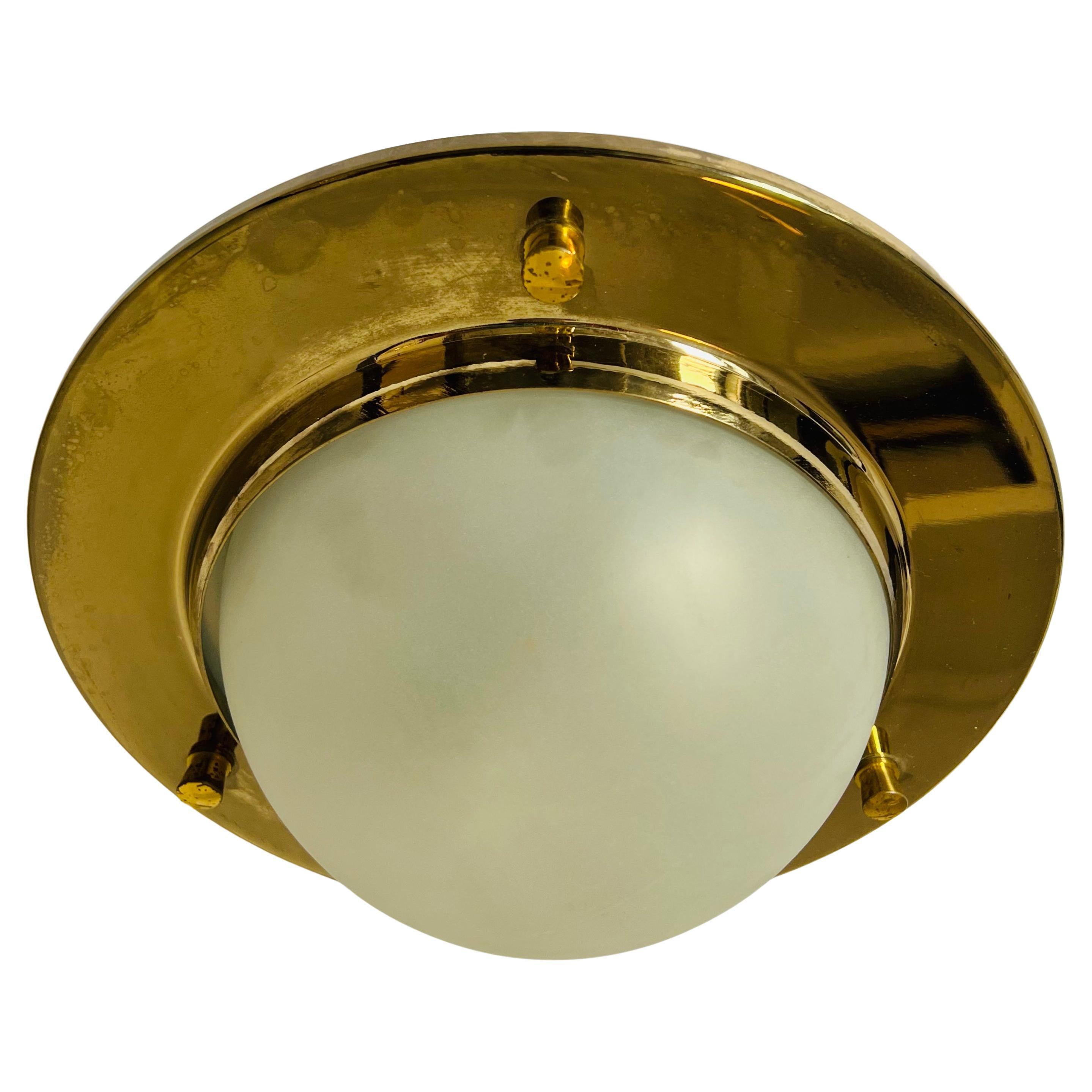 Azucena 1960 Nautical Italian Mid Century Flush Ceiling Light For Sale