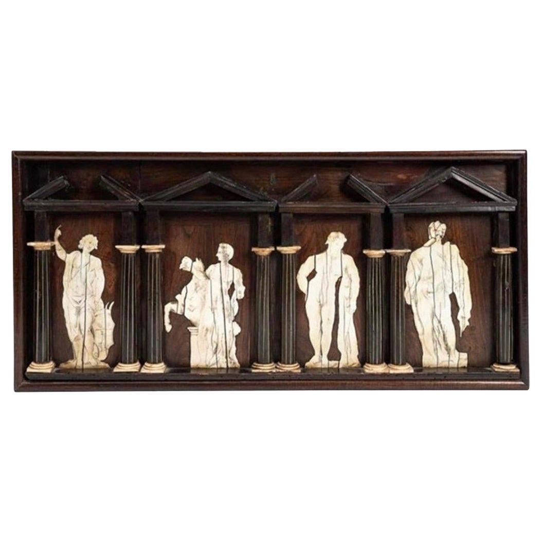 18th Century Grand Tour Classical Panel with Allegorical Inlaid Figures For Sale