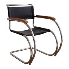 Mies Van Der Rohe Mr20 Leather & Chrome Lounge Chair